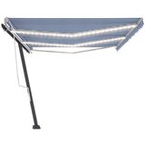  Tenda na ručno uvlačenje s LED svjetlom 600x300 cm plavo-bijela | shoptok.hr
