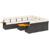  11-dijelni set vrtnih sofa od poliratana s jastucima crni | shoptok.hr