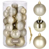 Family Christmas Božične kroglice zlate 30 kos 4/5/6 cm z vrvicami