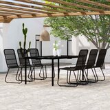  7-dijelni vrtni blagovaonski set crni Crna Dužina stola 200 cm | shoptok.hr