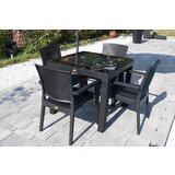  Bastenski set zeugma 4 stolice i sto sa staklom 90x90 crna | Eponuda.com
