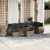 Maison Chic Seti vrtnega pohištva - Vrtna garnitura - Vrtni pohištvo set 8-delna z blazinami siv poli ratan, (21798480) | Shoptok.si