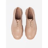 Shelvt Beige lace-up platform shoes | Shoptok.si