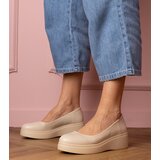 Gemre Beige platform shoes made of eco-leather Huron | Shoptok.si