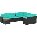 vidaXL 10-delni vrtni komplet sedežnih garnitur z blazinami črne barve poli ratan, (5000293528) | Shoptok.si