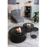 White Label Črna okrogla mizica s stekleno mizno ploščo 80x80 cm Lance – | Shoptok.si