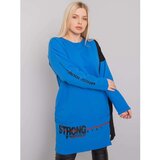 Fashion Hunters Dark blue tunic of a larger size with long sleeves | Shoptok.si