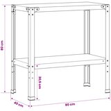  Stol za presađivanje 80 x 40 x 80 cm Pocinčani čelik Srebrna | shoptok.hr