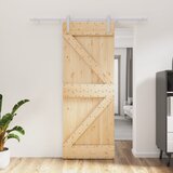 vidaXL Drsna vrata s kompletom vodil 80x210 cm trdna borovina Cene