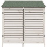  Vrtna Šupa s krovom Bijela 106 x 56 x 113,5 cm Čvrsto drvo jele | shoptok.hr