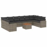  11-dijelni set vrtnih sofa od poliratana s jastucima sivi | shoptok.hr