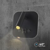  Zidna LED spot svetiljka sa USB portom LED/8W/230V 3000K crna | Eponuda.com