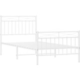  Metalni okvir kreveta uzglavlje i podnožje bijeli 90x190 cm | shoptok.hr