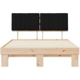  Krevetni okvir s tapiciranim uzglavljem Crna 135 x 190 cm | shoptok.hr