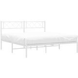 Metalni okvir za krevet s uzglavljem bijeli 120 x 190 cm | shoptok.hr