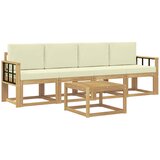 vidaXL Zunanja garnitura za sedenje z blazino 5 pcs Bela in krem, (5000281026) | Shoptok.si