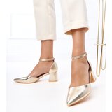 Gemre Golden block heel pumps with ankle strap Keris | ePonuda.com