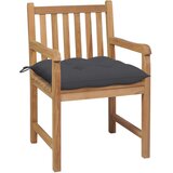 The Living Store Vrtni stoli 2 kosa z antracitnimi blazinami trdna tikovina - Vrtni Stol, (21460512) | Shoptok.si