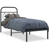 vidaXL Kovinski posteljni okvir z vzglavjem črn 75x190 cm | Shoptok.si