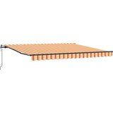 vidaXL Avtomatska Zložljiva Tenda Rumena in Oranžna 400x350 cm, (22146233) | Shoptok.si