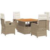  5-dijelni vrtni blagovaonski set od poliratana s jastucima bež 110 cm table length | shoptok.hr