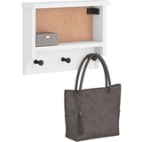 vidaXL Stenski obešalnik za plašče "SANDNES" bela 45x12x35 cm les bor | Shoptok.si