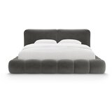 Micadoni Temno siva oblazinjena zakonska postelja s prostorom za shranjevanje z letvenim dnom 200x200 cm Solange – | Shoptok.si