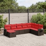  8-dijelni set vrtnih sofa s jastucima smeđi od poliratana | shoptok.hr