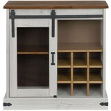 vidaXL Bivak HALDEN z drsnimi vrati Bela 80x40x80 cm Masivni les | Shoptok.si
