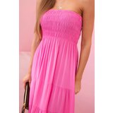 Kesi Włoski Women's viscose dress with elastic top pink | shoptok.hr