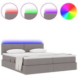  Krevet S LED lampica s pohranom Sivo-smeđa 180 x 200 cm tkanina | shoptok.hr