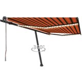 vidaXL Avtomatska tenda LED + senzor 450x350 cm oranžna/rjava Cene