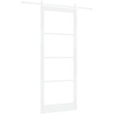  Klizna vrata 93 x 232 cm Masivna borovina i staklo Bijelo | shoptok.hr