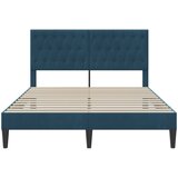  Krevetna konstrukcija s uzglavljem Plava 120 x 190 cm Baršun | shoptok.hr