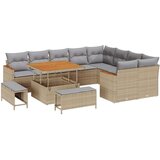 Set vrtnog namještaja od 12 dijelova s jastucima Bež Poli Ratan Akacija Set vrtnog ručka sa 3 dijela s jastucima Bež Poli Ratan  Set vrtnog namještaja od 12 dijelova s jastucima Bež Poli Ratan Akacija Set vrtnog ručka sa 3 dijela s jastucima Bež Poli Ratan Slike