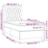  Krevet box spring s madracem LED smeđesivi 100x200 cm tkanina | shoptok.hr