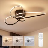 Nettlife sodobna črna LED stropna svetilka 30 W, 3000–6000 K, zatemnilna, z daljinskim upravljalnikom za kuhinjo ali spalnico, (5000491408) Cene