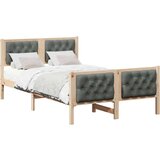  Okvir za krevet s uzglavljem Tamno siva 135 x 190 cm | shoptok.hr