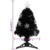 vidaXL Novoletna jelka z LED snežinkami črna 64 cm optična vlakna | Shoptok.si