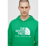The North Face Bombažen pulover M Berkeley California Hoodie moški, zelena barva, s kapuco, NF0A55GFPO81
