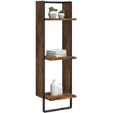  Zidna polica s 3 razine dimljenog hrasta 30x25x100 cm drvena | Eponuda.com