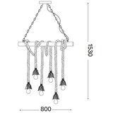 Ideal Lux luster na kablu canapa 6xE27/15W/230V braon | Eponuda.com