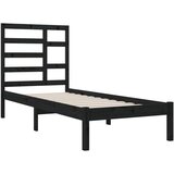  Posteljni okvir črn iz trdnega lesa 75x190 cm 2FT6, (20648241) | Shoptok.si