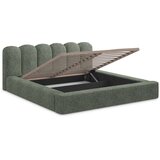 Makamii Zelena oblazinjena zakonska postelja s prostorom za shranjevanje z letvenim dnom 180x200 cm Mano – | Shoptok.si