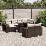 vidaXL 11-dijelni set vrtnih sofa od poliratana s jastucima smeđi | shoptok.hr