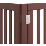 vidaXL Ograda za pse z vrati zložljiva 12 panelov rjava 600 cm les | Shoptok.si