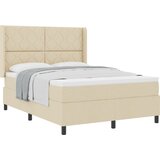 vidaXL Box Spring Postelja z Blazino Krem 160x200 cm Tkanina, (22050972) | Shoptok.si