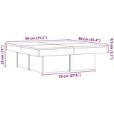 vidaXL Stol za kavu staro drvo 90 x 90 x 28 cm od konstruiranog drva | shoptok.hr
