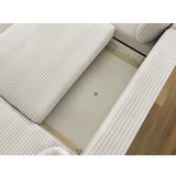 Bobochic Paris kremno bela raztegljiva kotna sedežna garnitura iz rebrastega žameta (desni kot/v obliki črke "u") lucien | Shoptok.si