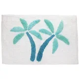 Bijela/plava kupaonska prostirka 50x80 cm Palm Trees –